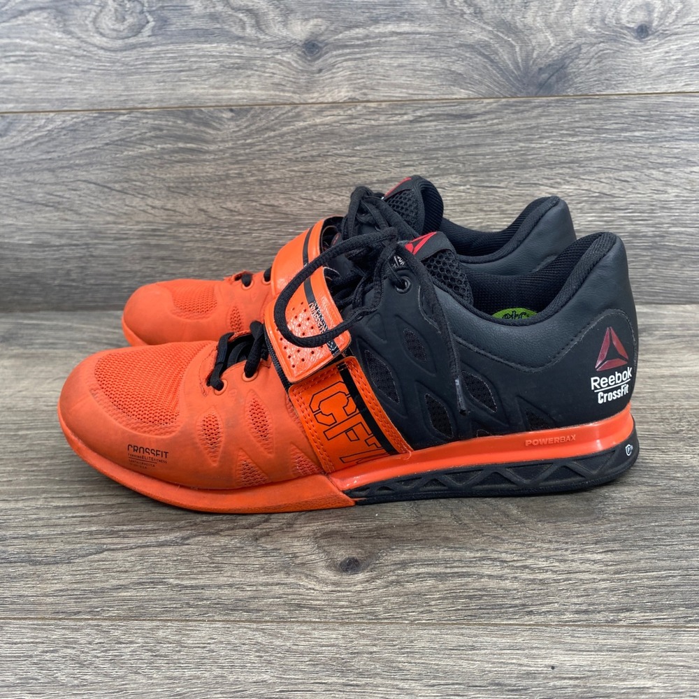 Reebok CrossFit Lifter Plus 2.0 Mens 8 Orange Black Weightlifting Shoes M40704